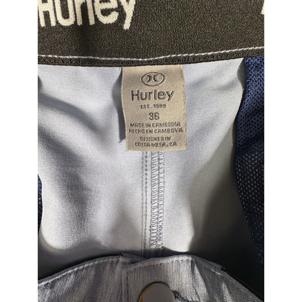 Hurley Boardshorts Blue Gray Size 36 Hybrid Shorts Beach Surfing Walking Surf - Picture 7 of 9